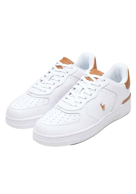 Scarpe Polo Ralph Lauren Masters Court Bianco Marrone Uomo RALPH LAUREN | Sneakers | 809923071-002